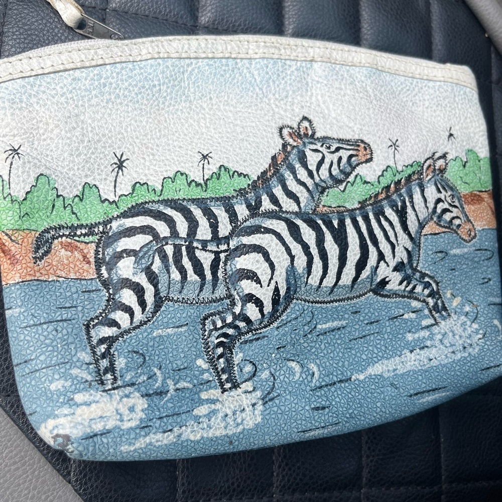 Zebra hand painted Women's Clutch